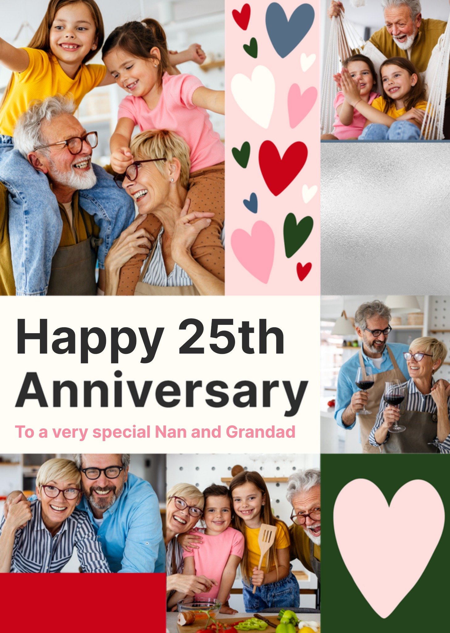 Moonpig Special Nan & Grandad Photo Upload 25th Anniversary Card