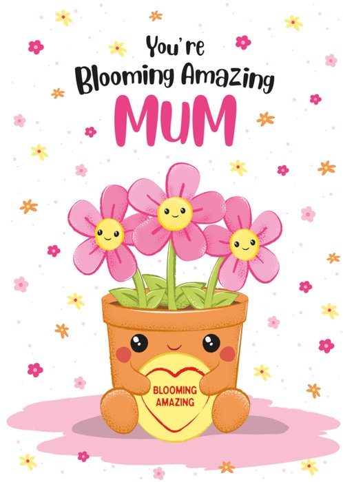 Swizzles Love Hearts Posh Paws You're Blooming Amazing Mum Illustrated Cute Plant Pot Character Mother's Day Card