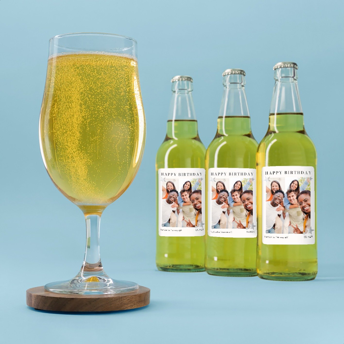 Best Of British Beer Personalised Photo Happy Birthday Cider Trio 3X500Ml