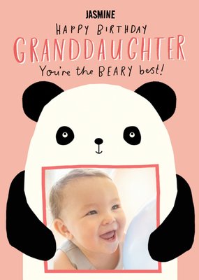 Cute photo upload illustrative Granddaughter Birthday Card  