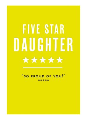 Mungo And Shoddy Typographic Five Star Daughter Birthday Card