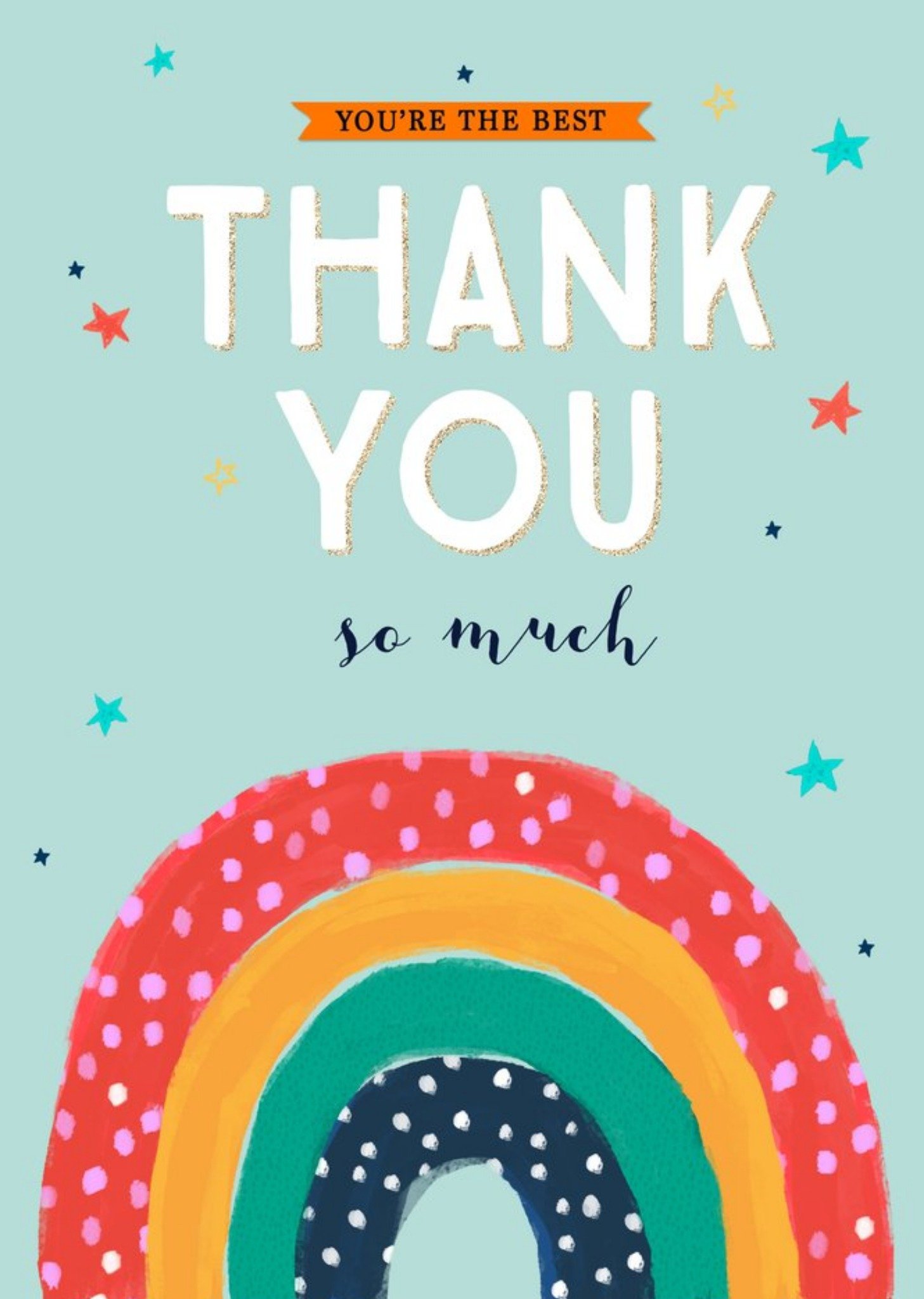 Moonpig Colette Barker Rainbow Stars Thank You Card