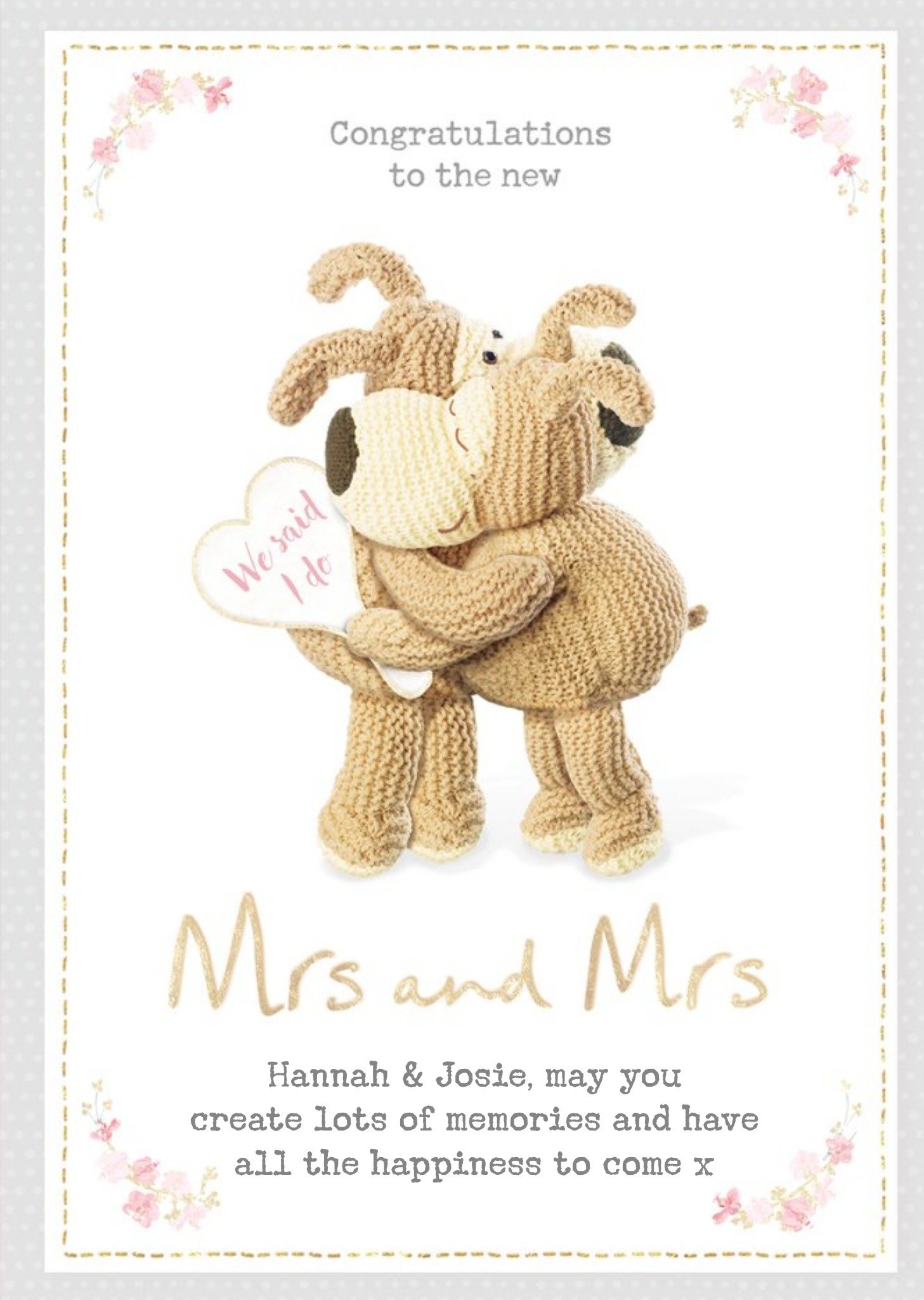 Boofle Sentimental Wedding Day Card Congratulations To The New Mrs & Mrs
