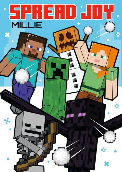 Minecraft Spread Joy Christmas Card