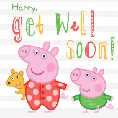 Personalised Peppa Pig Get Well Soon Card