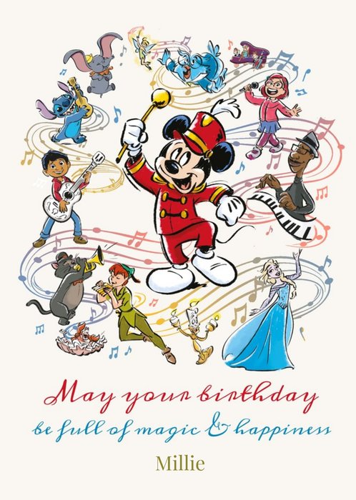 Disney 100 Famous Characters Magic And Happiness Birthday Card