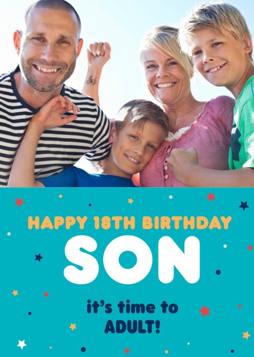 Large photo upload Son 18th Birthday Card