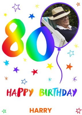 Paperlink Colourful Fun 80th Birthday Card