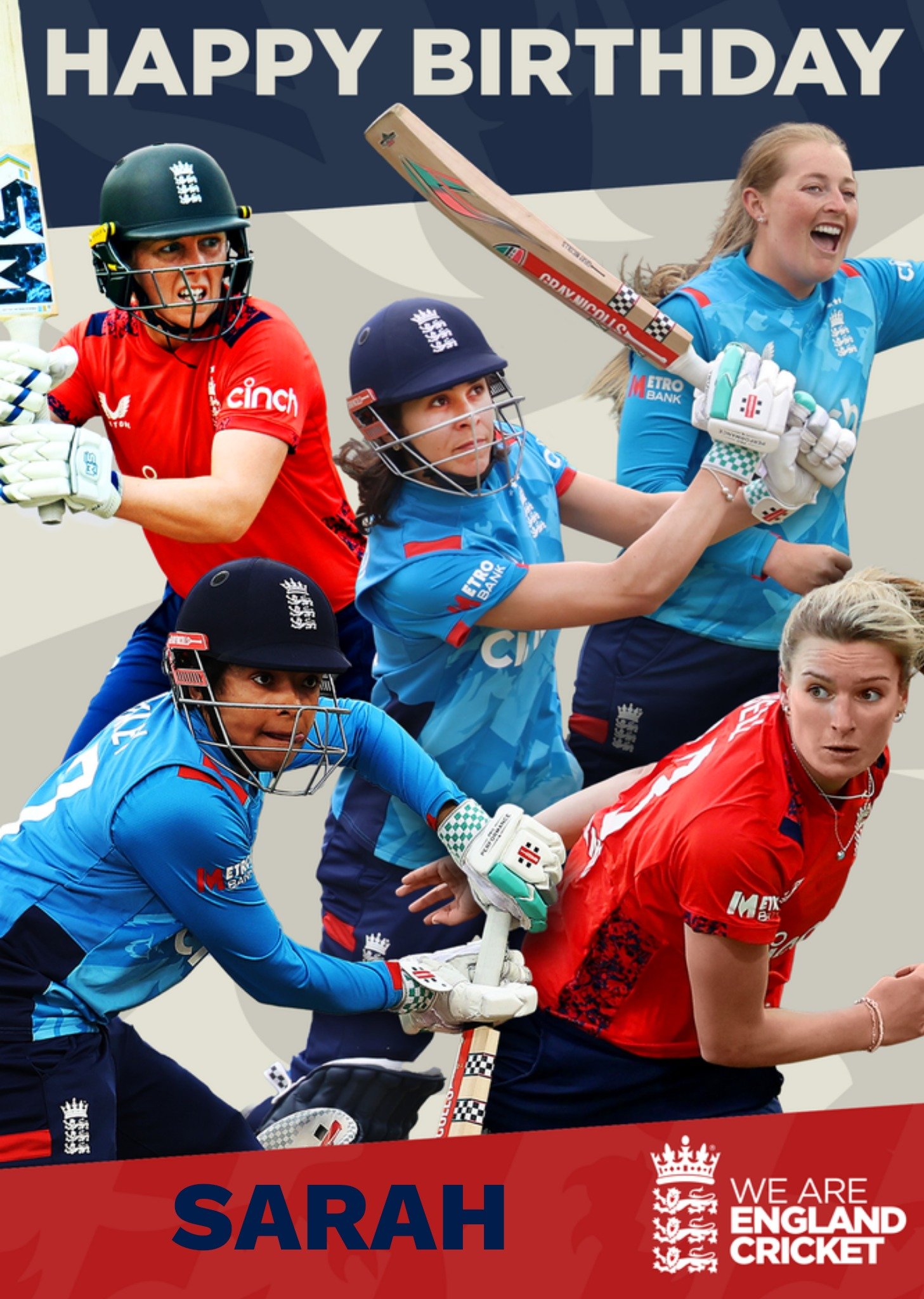 Moonpig The England Women's Cricket Team Birthday Card