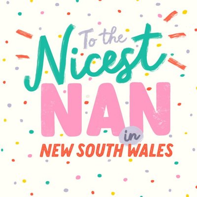 Cat MacInnes Cute Bold Pink Nan Location Australia Birthday Card