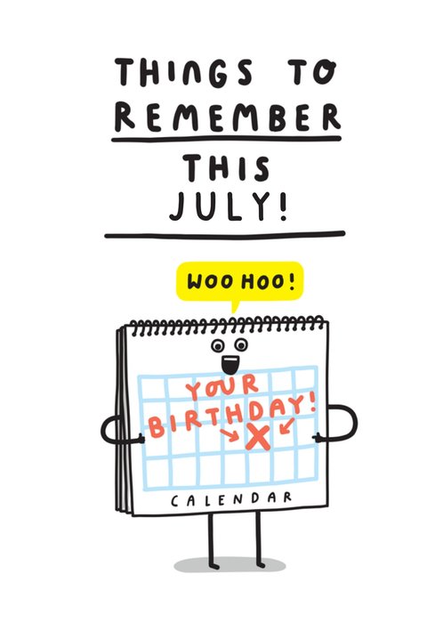 Things To Remember Birthday Card