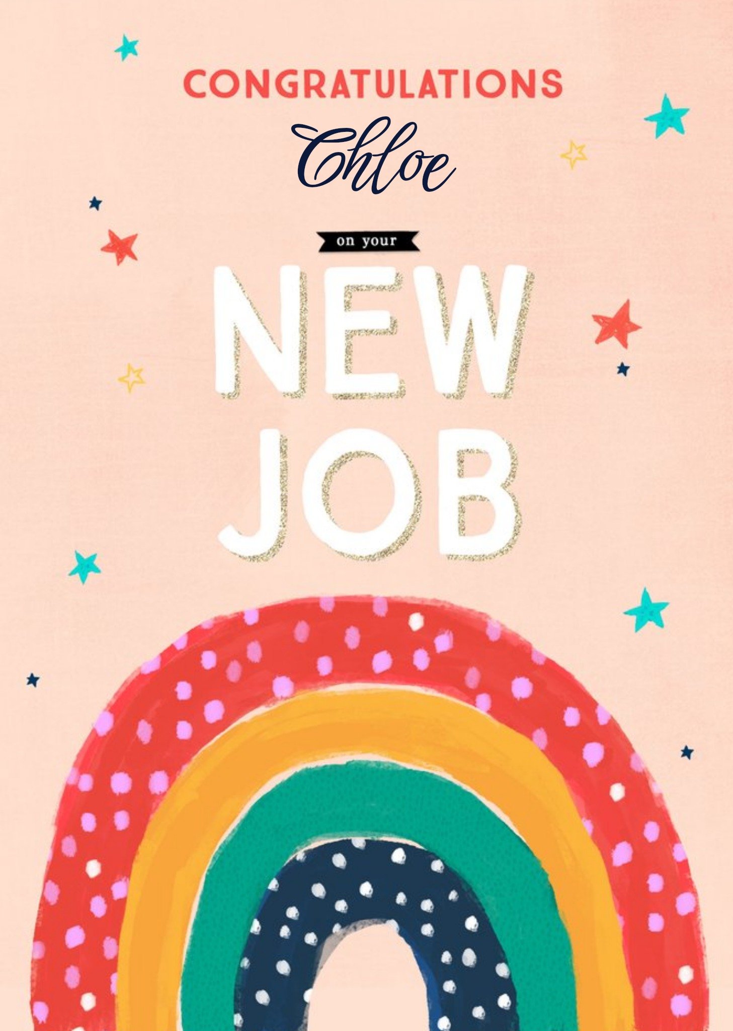 Moonpig Bright Fun Illustrated Congratulations New Job Customisable Card