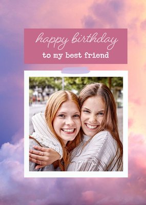 Modern Photo Upload Best Friend Happy Birthday Card