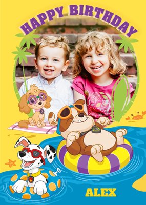 Paw Patrol Lazy River Happy Birthday Photo Card