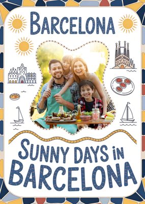 Sunny Days In Barcelona Photo Upload Postcard