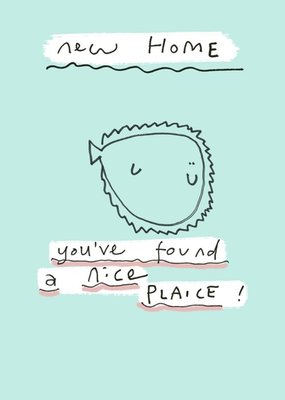 Felt Studios Funny Illustrated Plaice Pun New Home Card