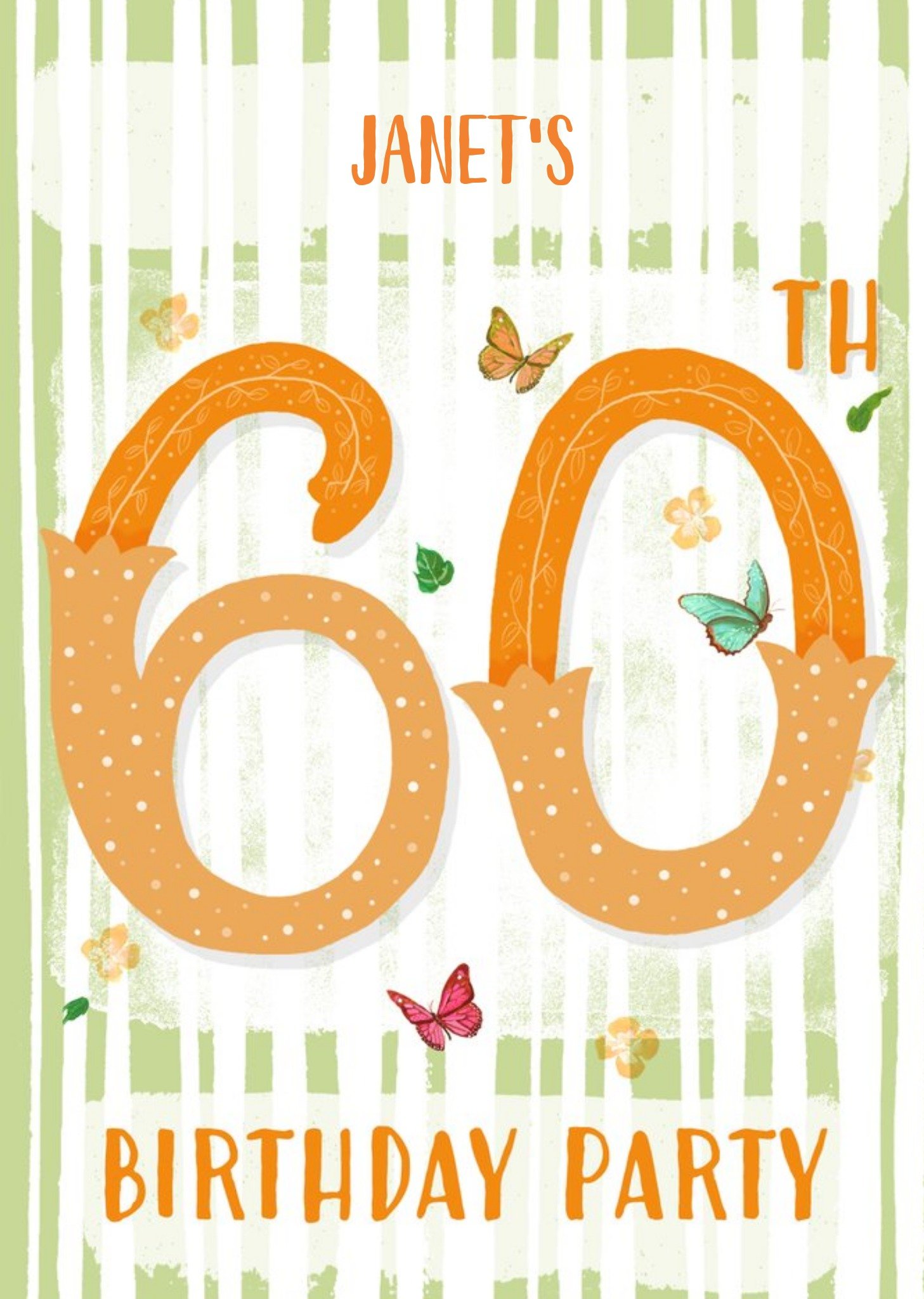Moonpig Personalised 60th Birthday Party Invitation