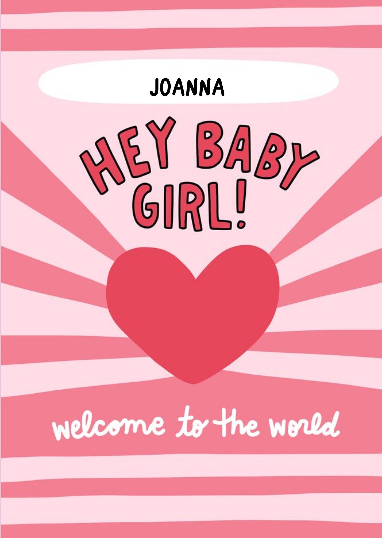 Moonpig Angela Chick Heart Cute New Baby Card