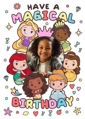 Disney Princess Have A Magical Birthday Cartoon Princess Illustrations Photo Upload Birthday Card