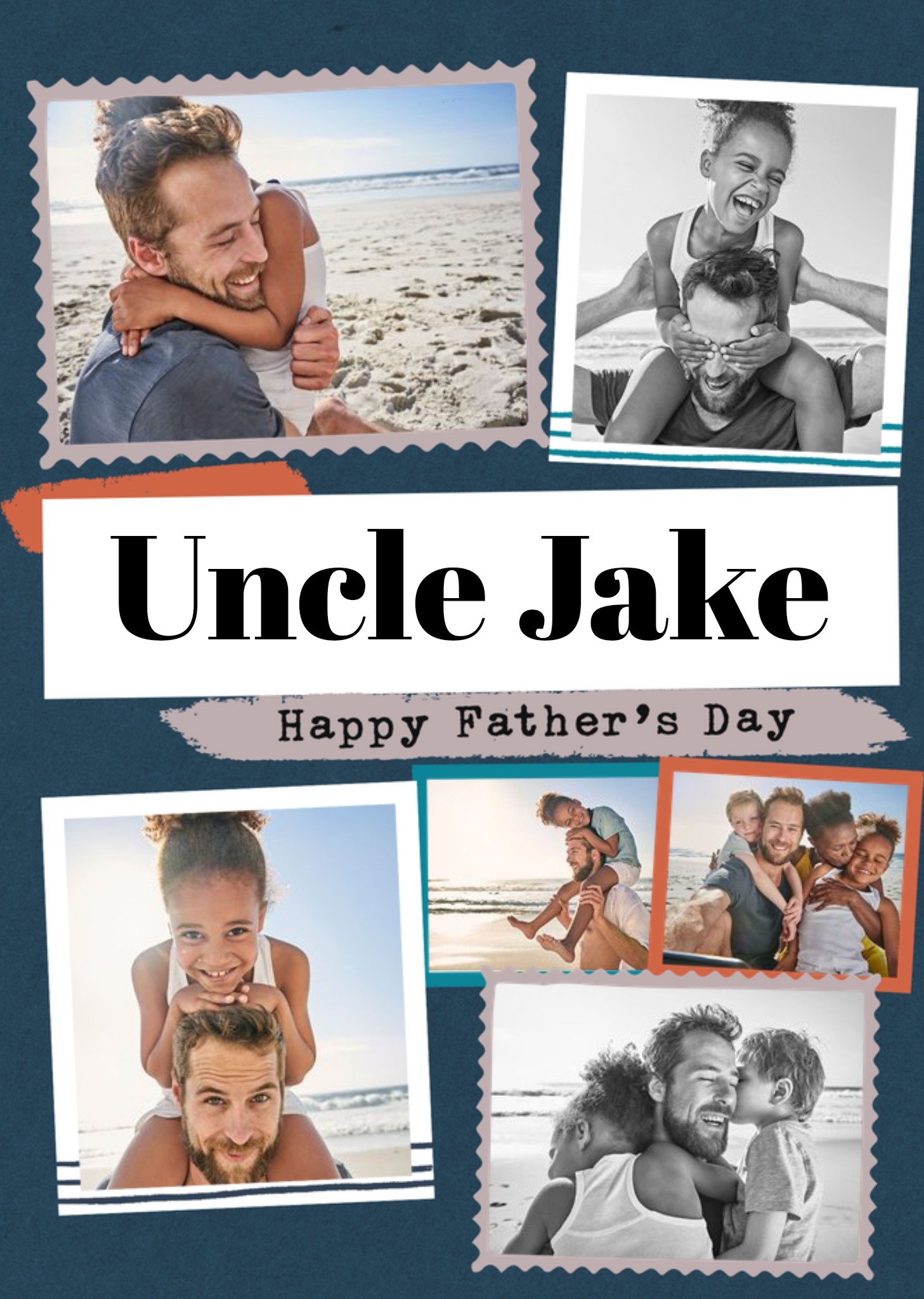 Moonpig Modern Photo Upload Collage Uncle Father's Day Card