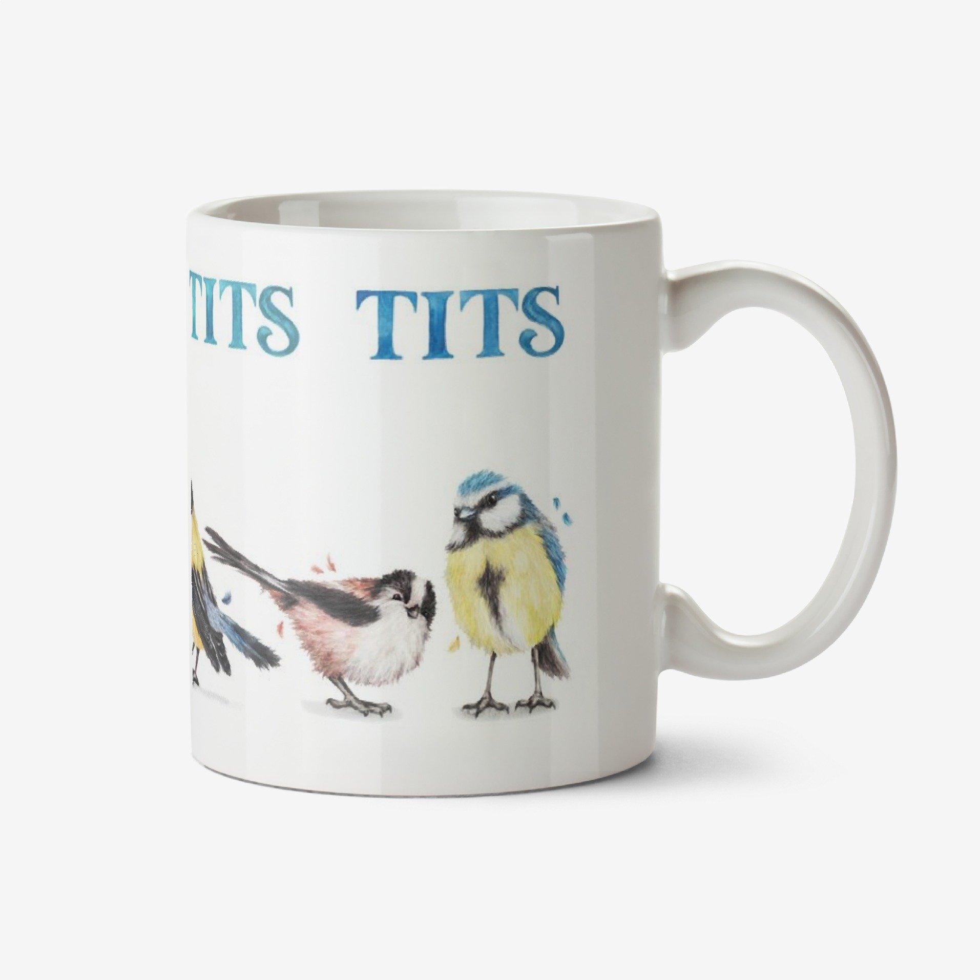 Moonpig Citrus Bunn - Illustrated Line Of Tit Birds. Tits Tits Tits Tits Mug