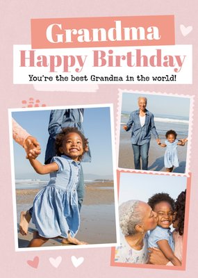 Sweet Grandma Photo Frame Photo Upload Birthday Card
