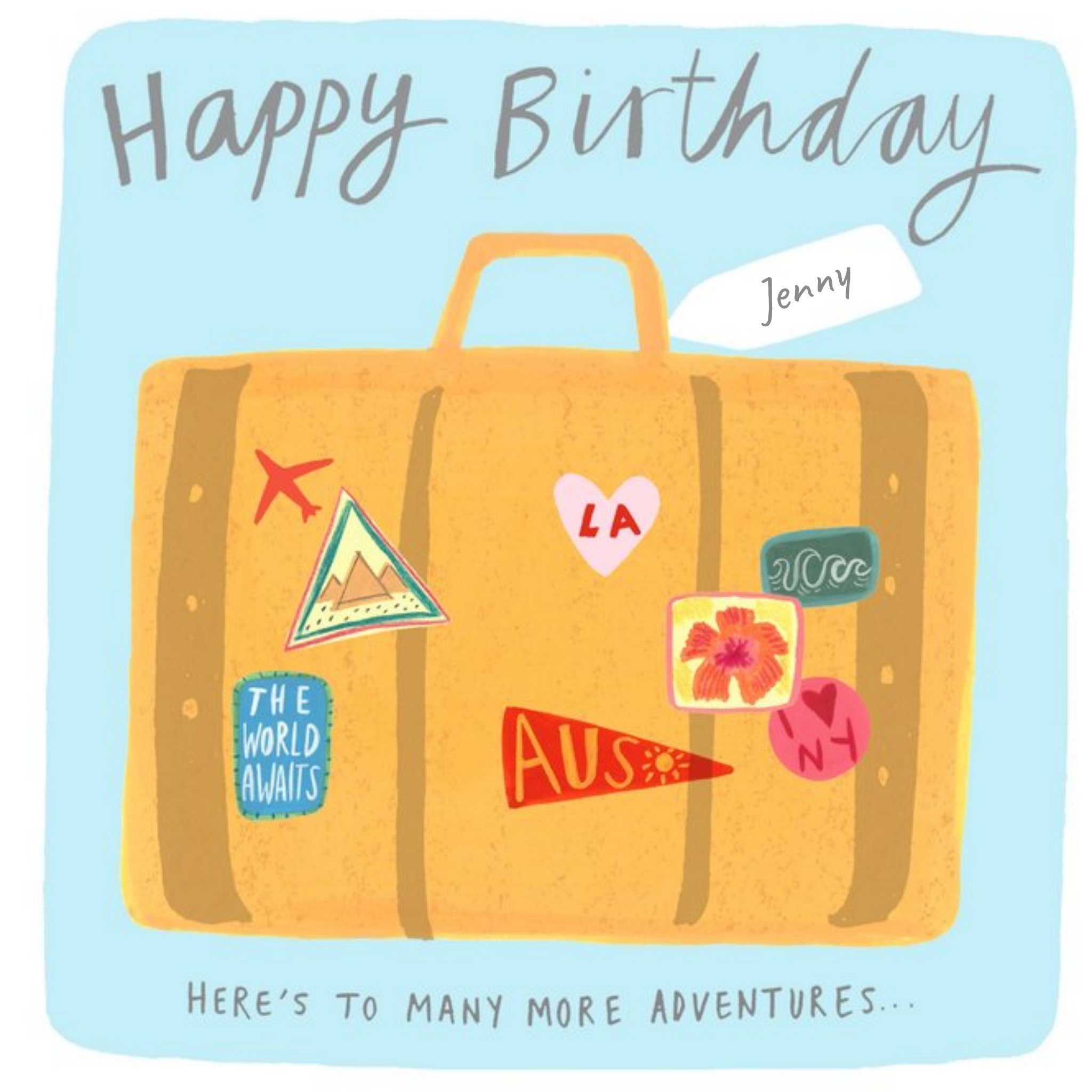 Moonpig Birthday Card - Modern - Adventures - Travel - Illustration