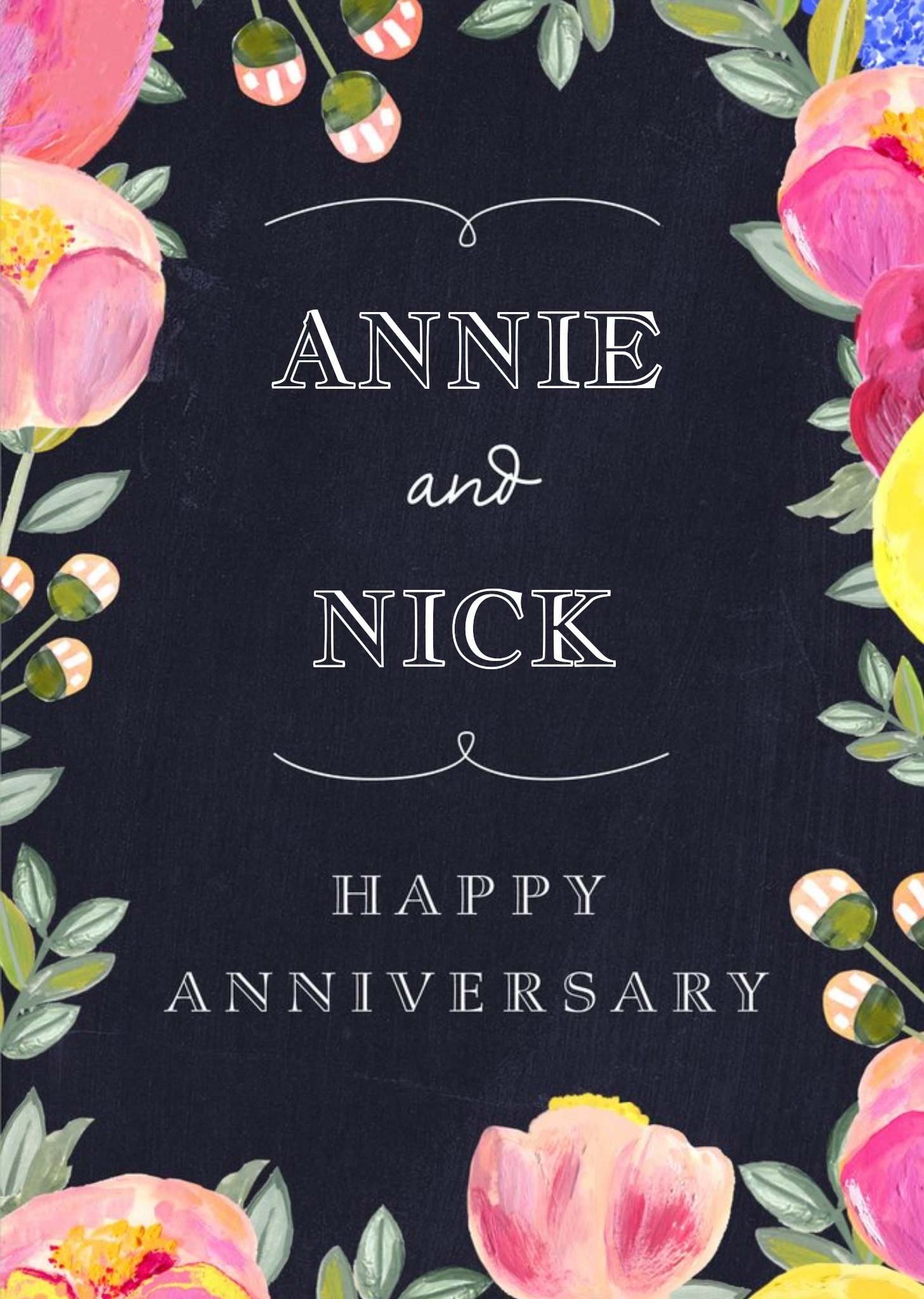 Moonpig Happy Anniversary - Anniversary Card - Floral