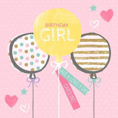 Bunch Of Balloons Birthday Girl Card