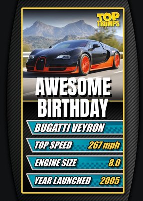 Top Trumps Awesome Birthday Bugatti Veyron Card