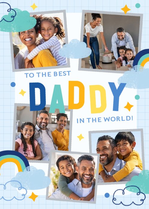 Typographic Chalkboard Best Dad In The World Photo Upload Father's Day Card