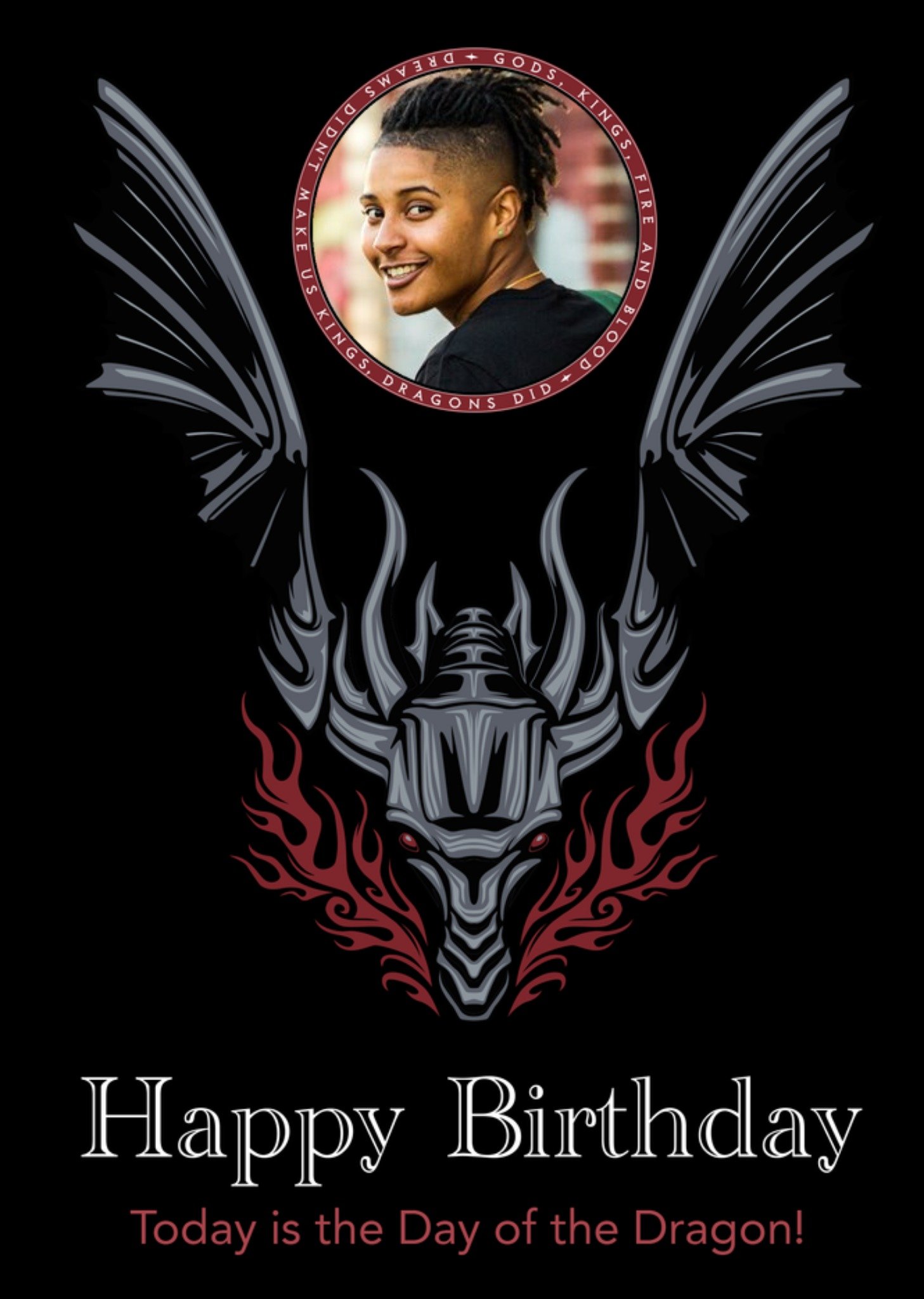 Game Of Thrones House Of The Dragon Photo Upload Birthday Card
