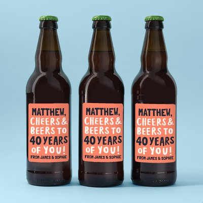 Personalised 40th Birthday Beer Trio 3x500ml
