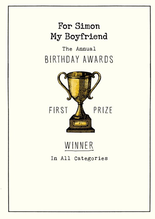 Birthday Card - The Annual Birthday Awards - Winner