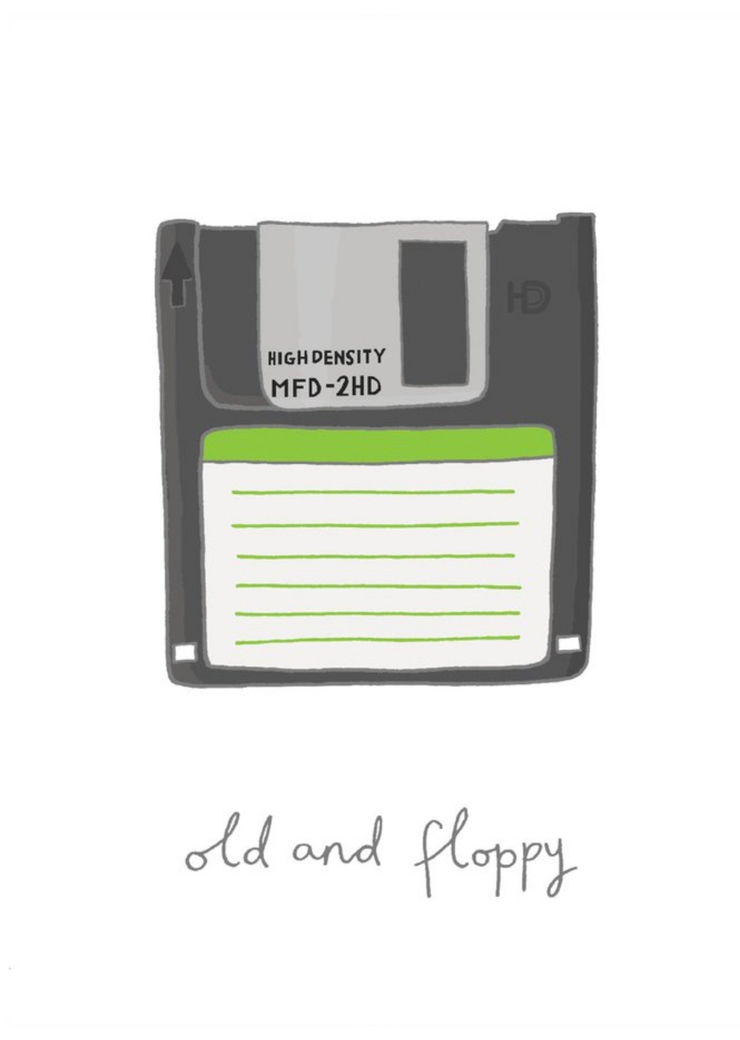 Moonpig Floppy Disk Memory Funny Humour Computer Retro Birthday Card Ecard