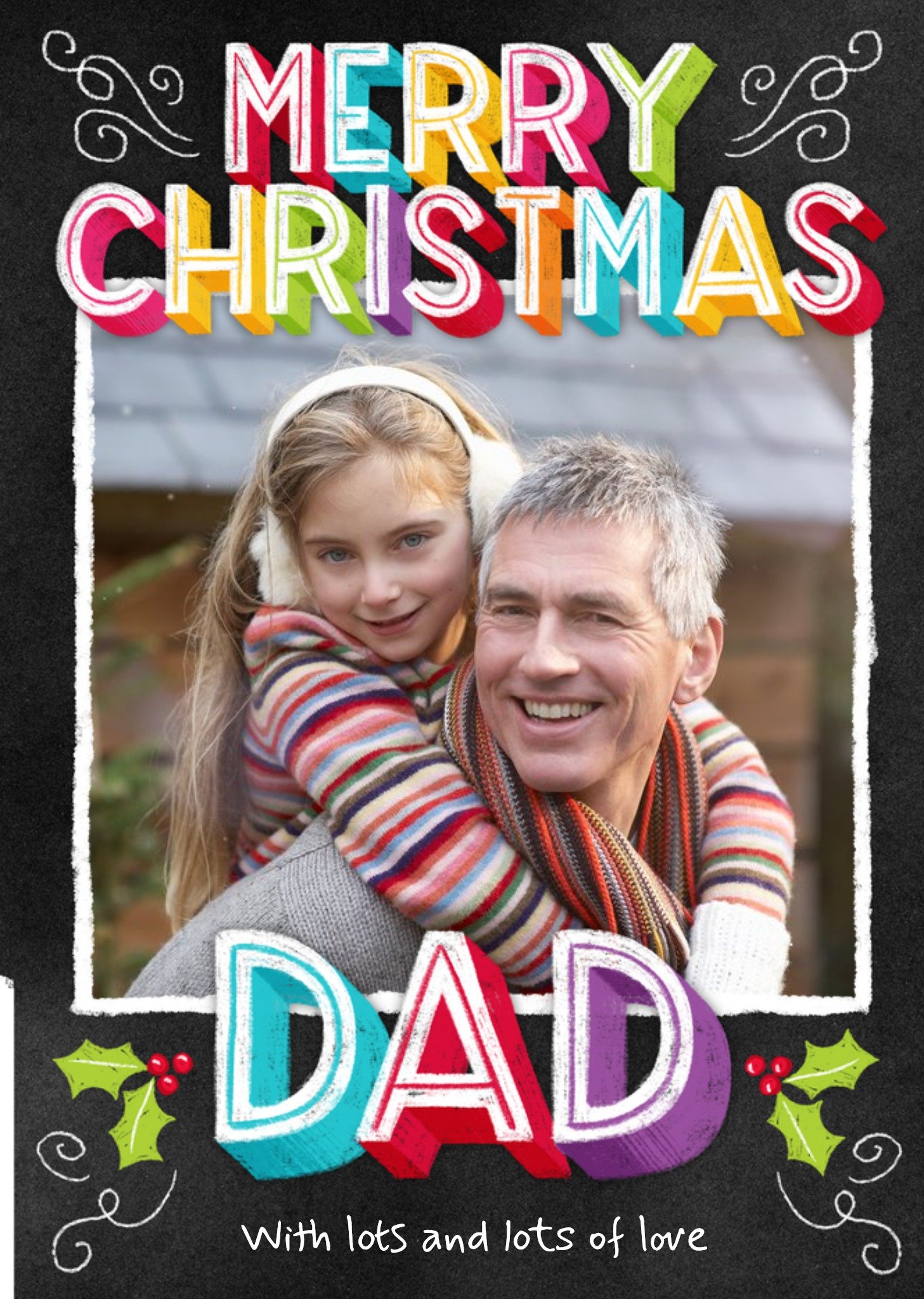 Moonpig Merry Christmas Dad Photo Upload Card