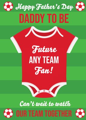 Football Legends Red Babygrow Happy Father's Day Card