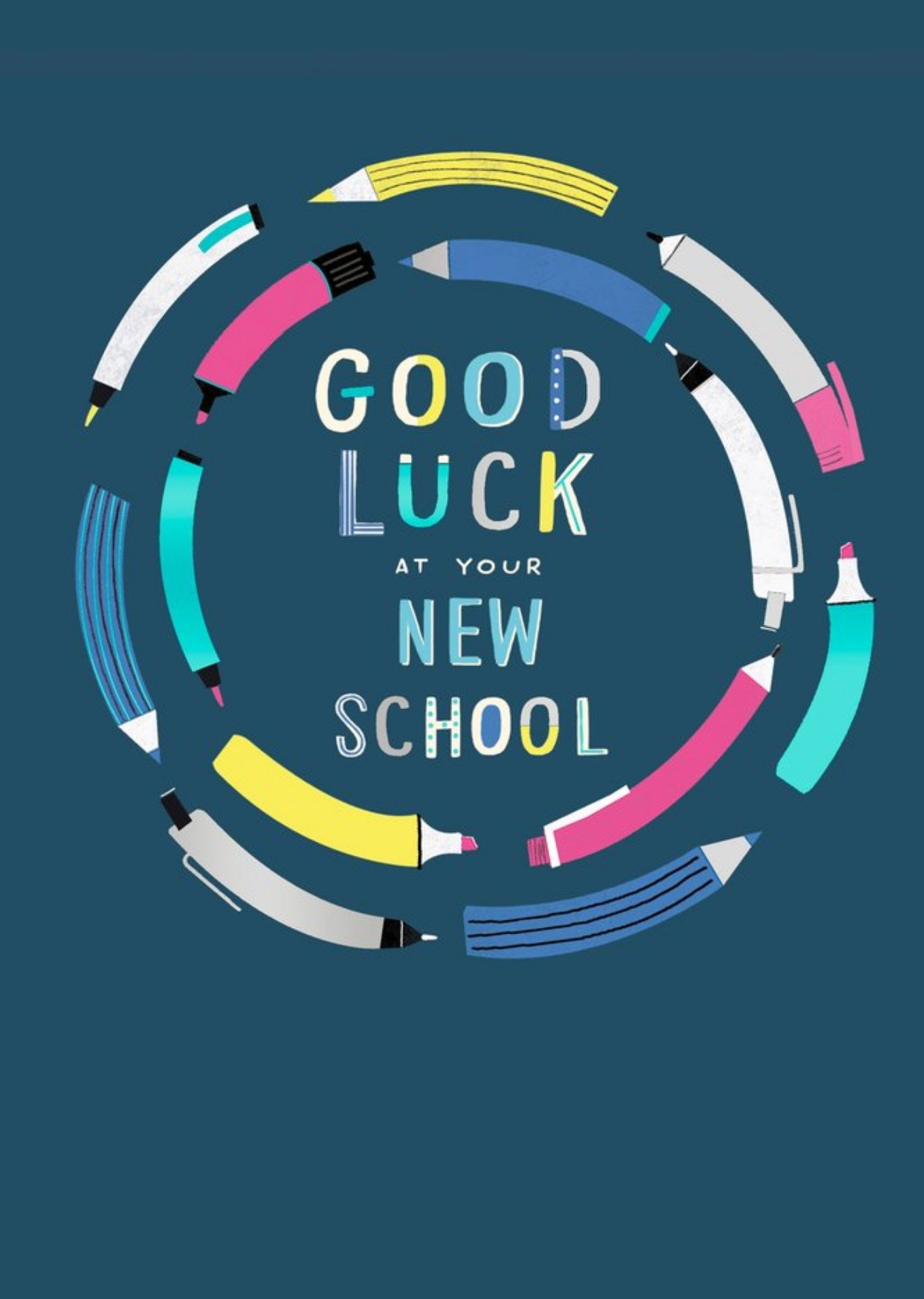 Moonpig Cute Illustration Pencils Good Luck At Your New School Card