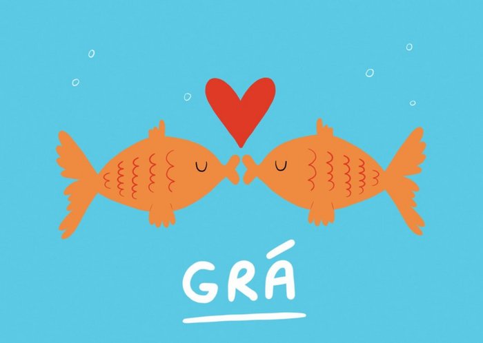 Illlustrated Goldfish 'Grá' Love Card