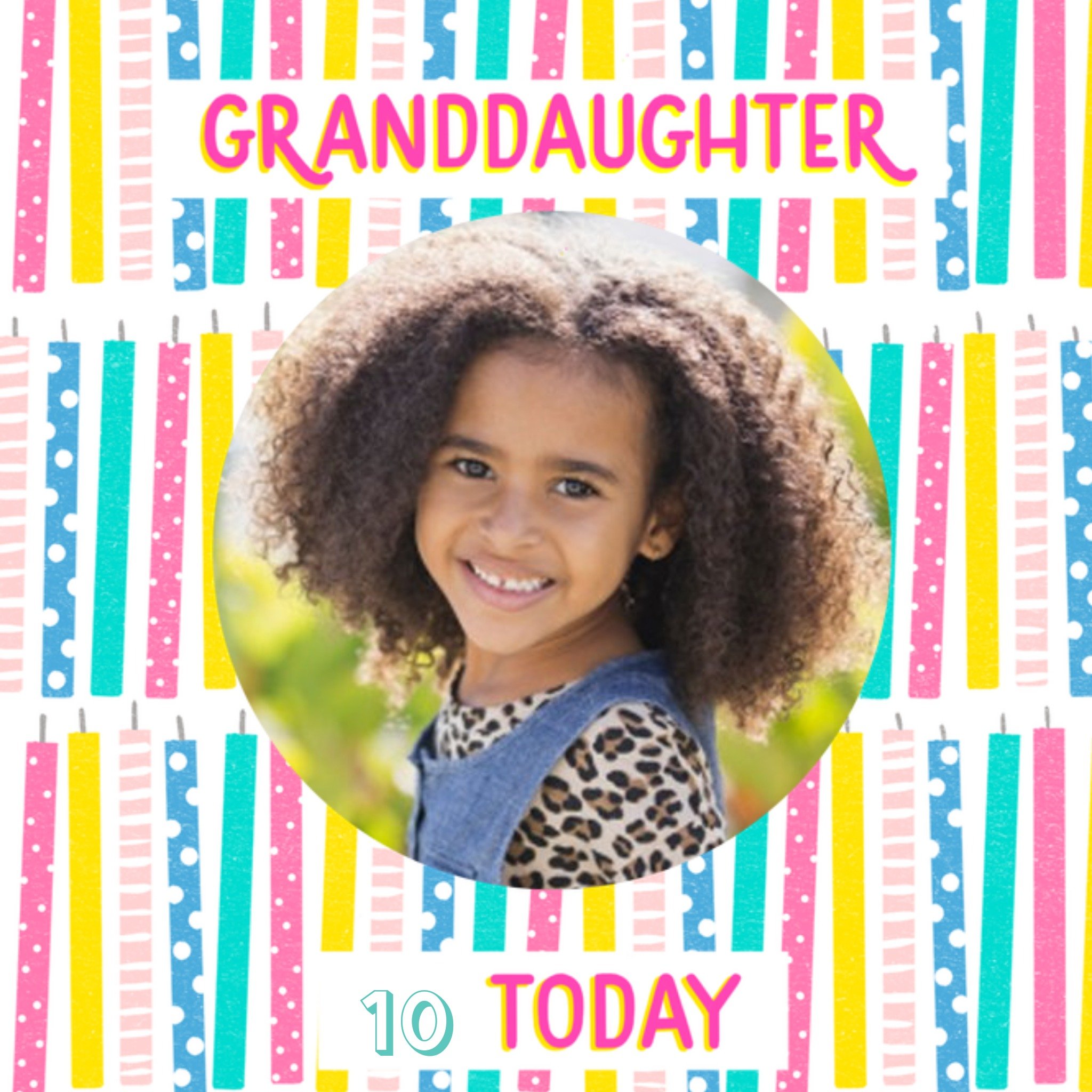 Moonpig Granddaughter Candles Age Personalisation Photo Upload Birthday Card