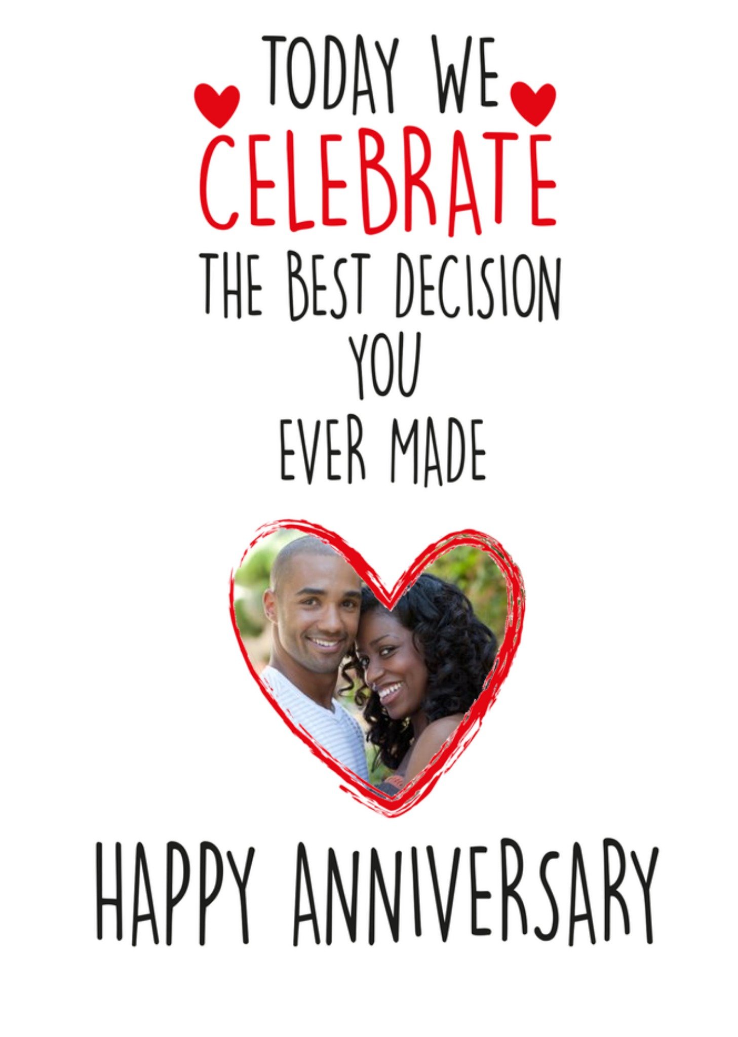Moonpig Cheeky Chops Simple Typographic Photo Upload Anniversary Card