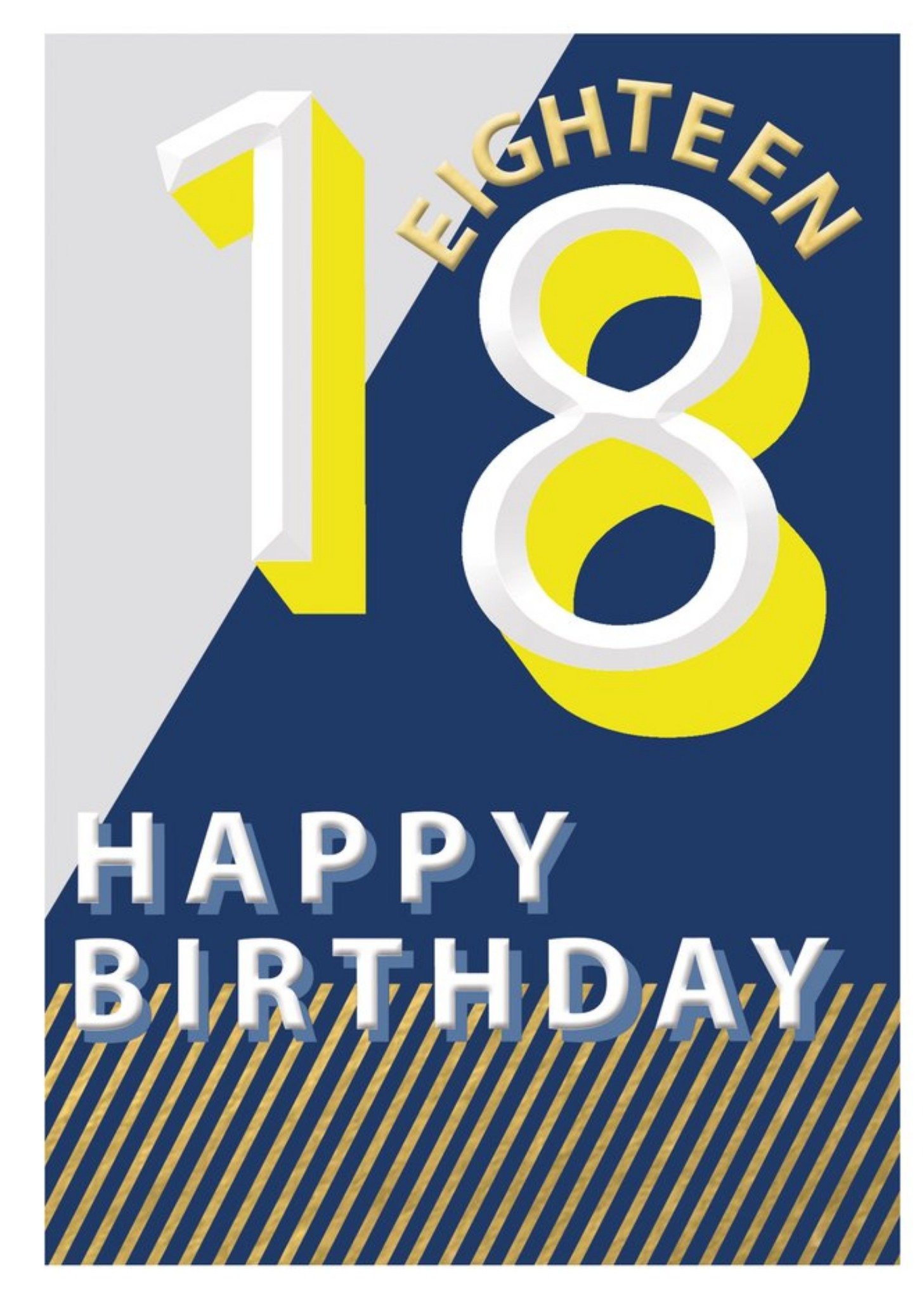 Moonpig 18 Happy Birthday Block Colour Card