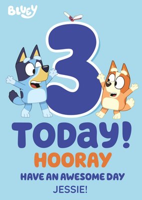 Bluey 3 Today Birthday Card