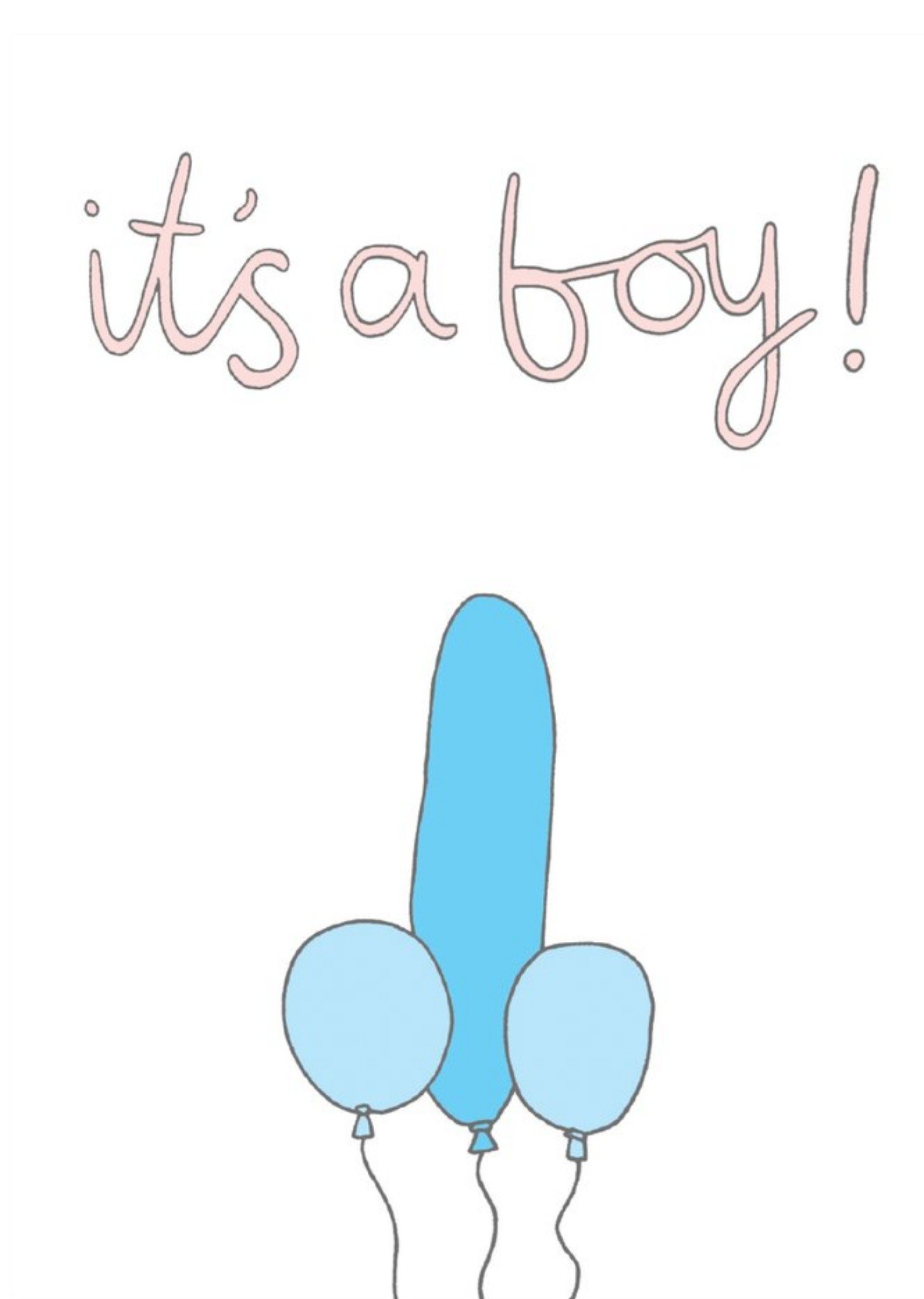 Moonpig It's A Boy Funny Balloon New Baby Card, Large