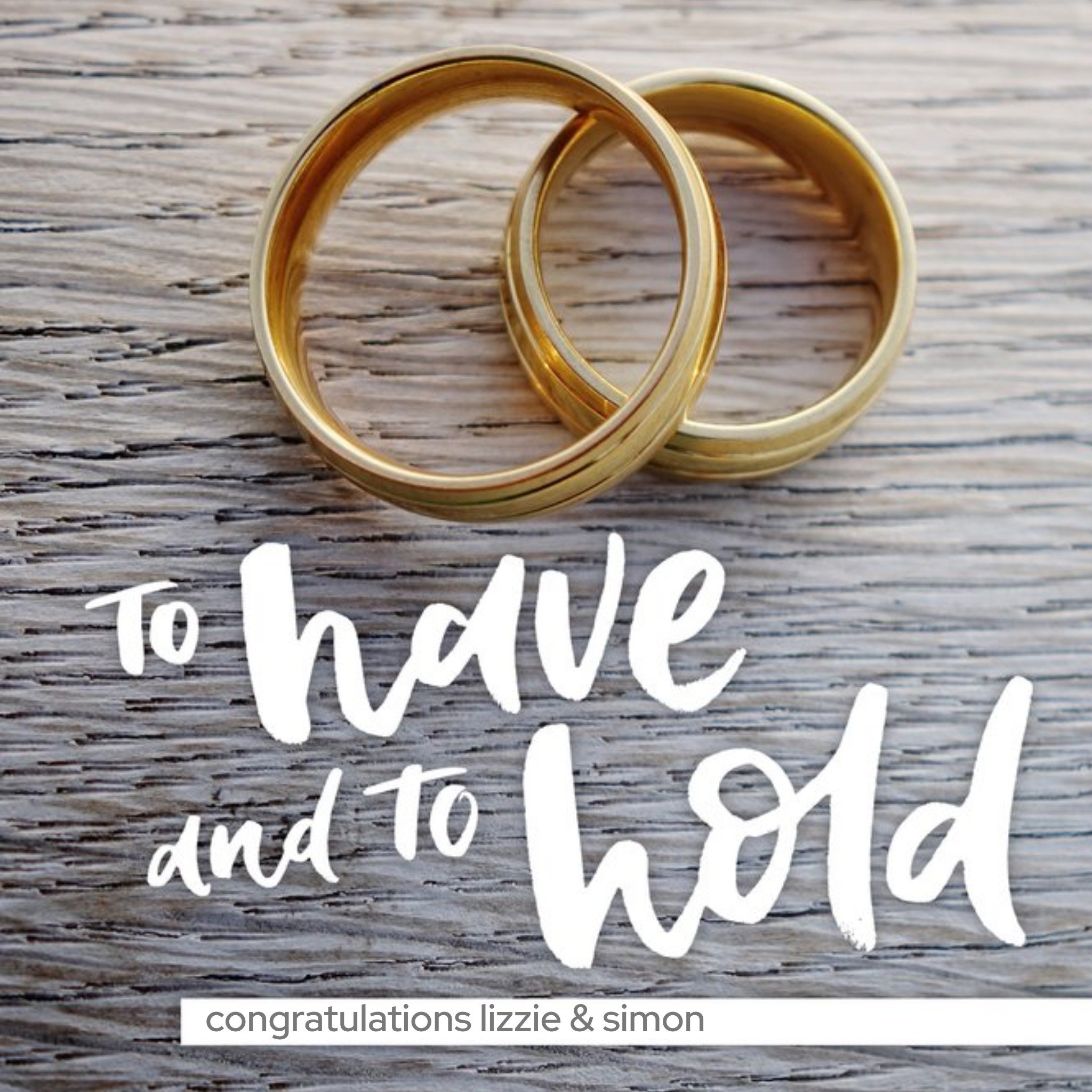 Moonpig Wedding Card - Wedding Day - To Have And To Hold - Wedding Rings