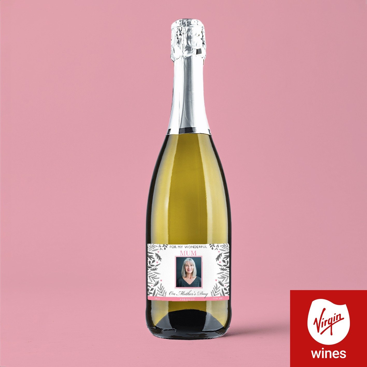 Virgin Wines Personalised 'wonderful Mum' Mother's Day Prosecco 75Cl