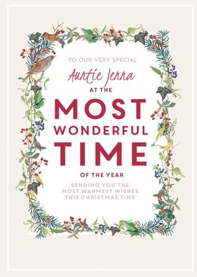 For a Very Special Auntie at the Most Wonderful Time of the Year Christmas Card