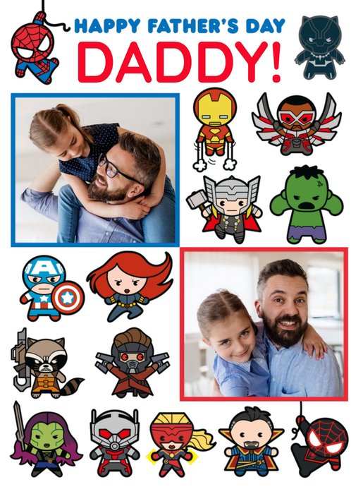 Marvel Comics Heroes Photo Upload Father's Day Card