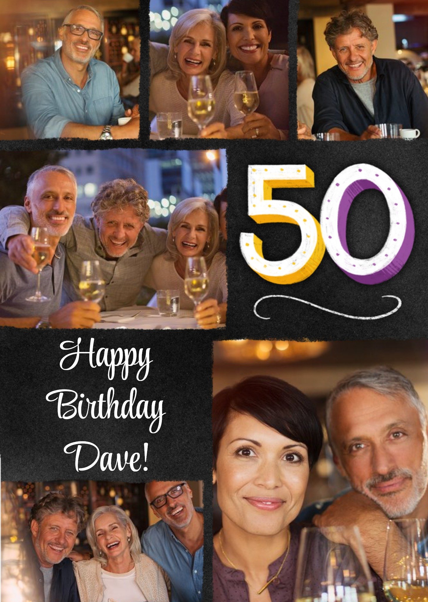 Moonpig Multi Photo Upload 50th Birthday Card