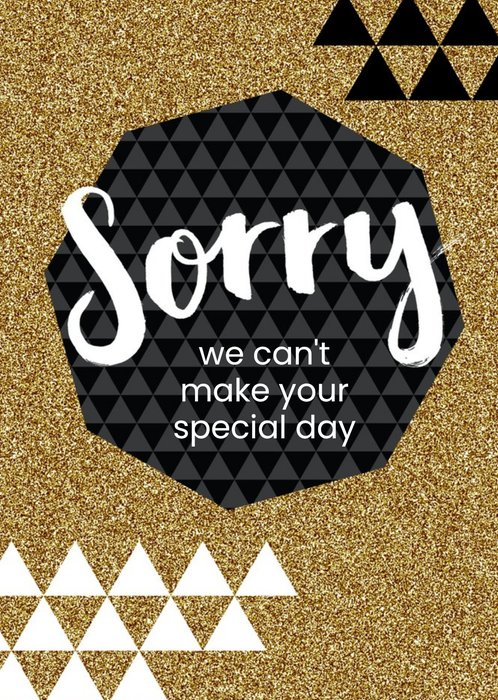 Sparkled Personalised Sorry We can't Make Your Special Day Card